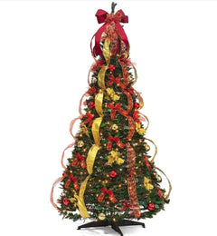 Festive Foldable Spiral Christmas Tree – Colorful Holiday Decoration