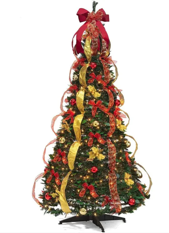 Festive Foldable Spiral Christmas Tree – Colorful Holiday Decoration